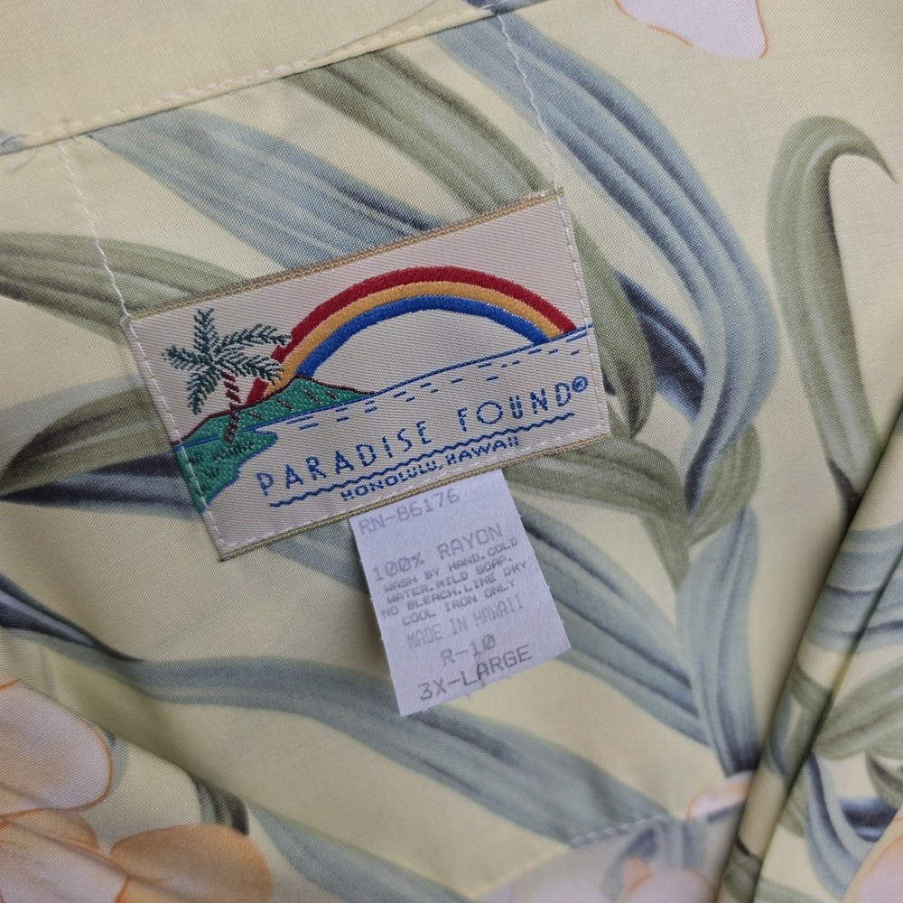 Vintage 90's NWT Paradise Found Mens 3XL 100% Rayon Hawaiian Shirt Made Hawaii - Picture 14 of 15